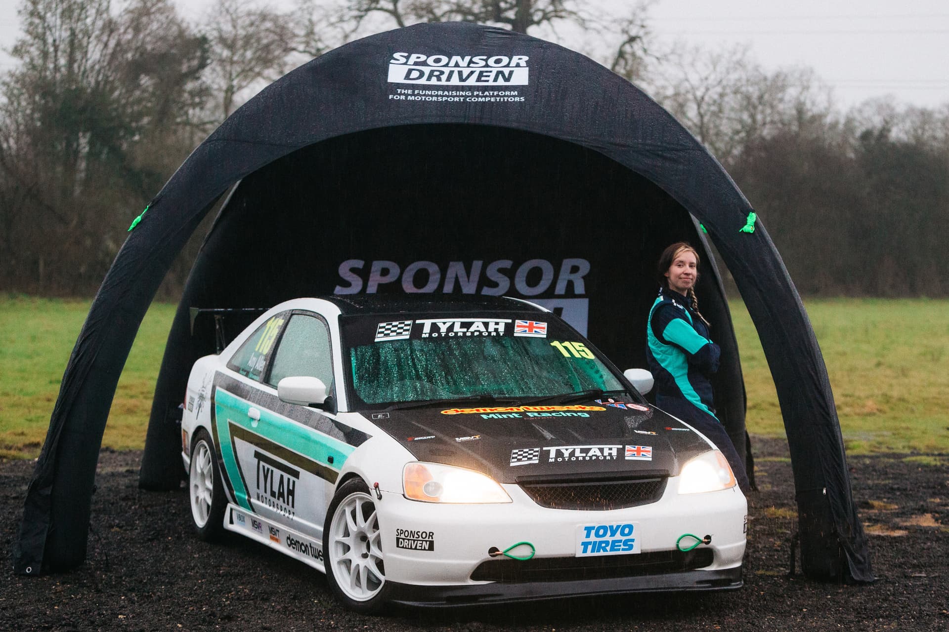 Motorsport competitor with Sponsor Driven